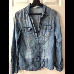 Denim button down